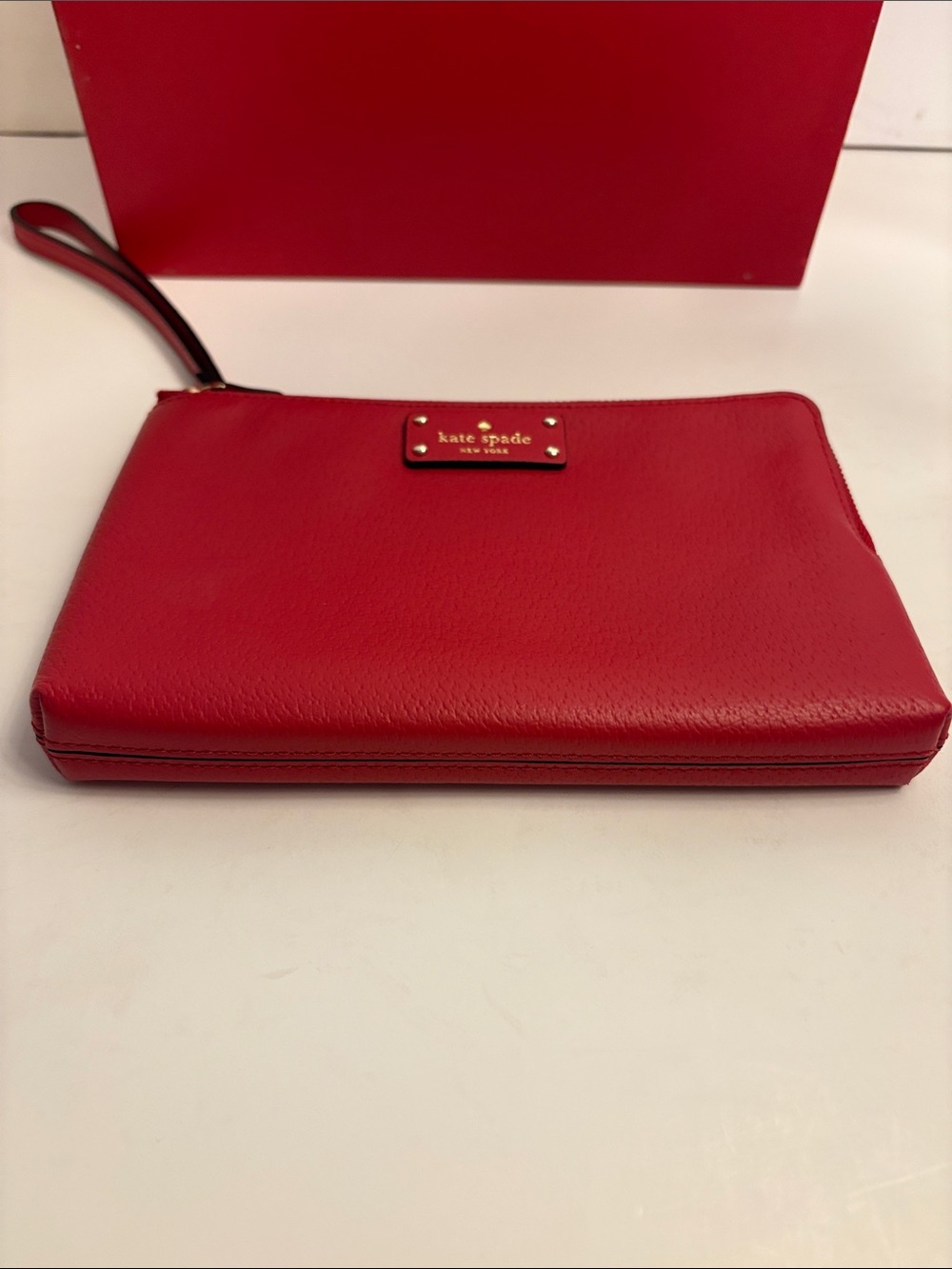 kate spade Red Leather Wristlet with Detachable Strap - Picture 5 of 11